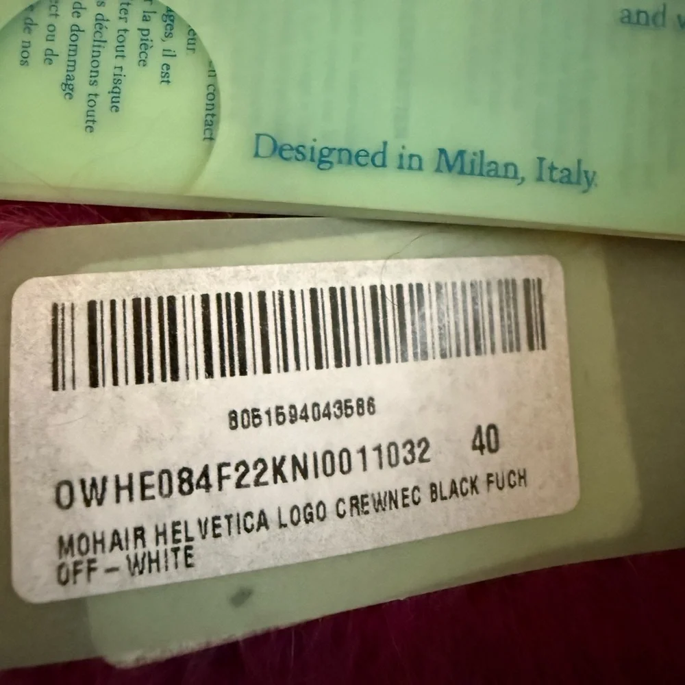 Off-White Mohair Helvetica Logo Sweater